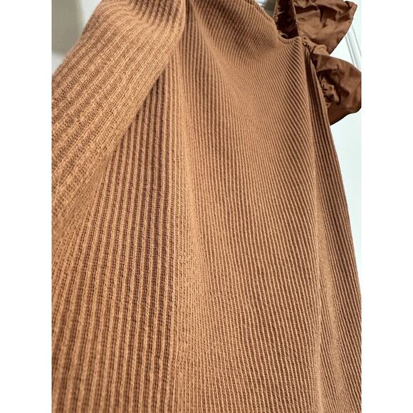 A New Day Ruffle Sleeve Ribbed Tank, Brown, Elastic Hem, Stretch, XL - Picture 4 of 10